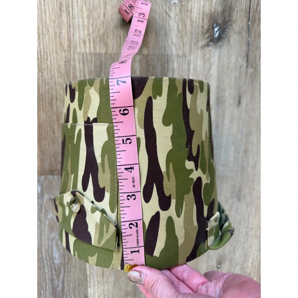 Gorpcore Camo Fabric Trick or Treat Pail Kids Green Brown Utility Military
